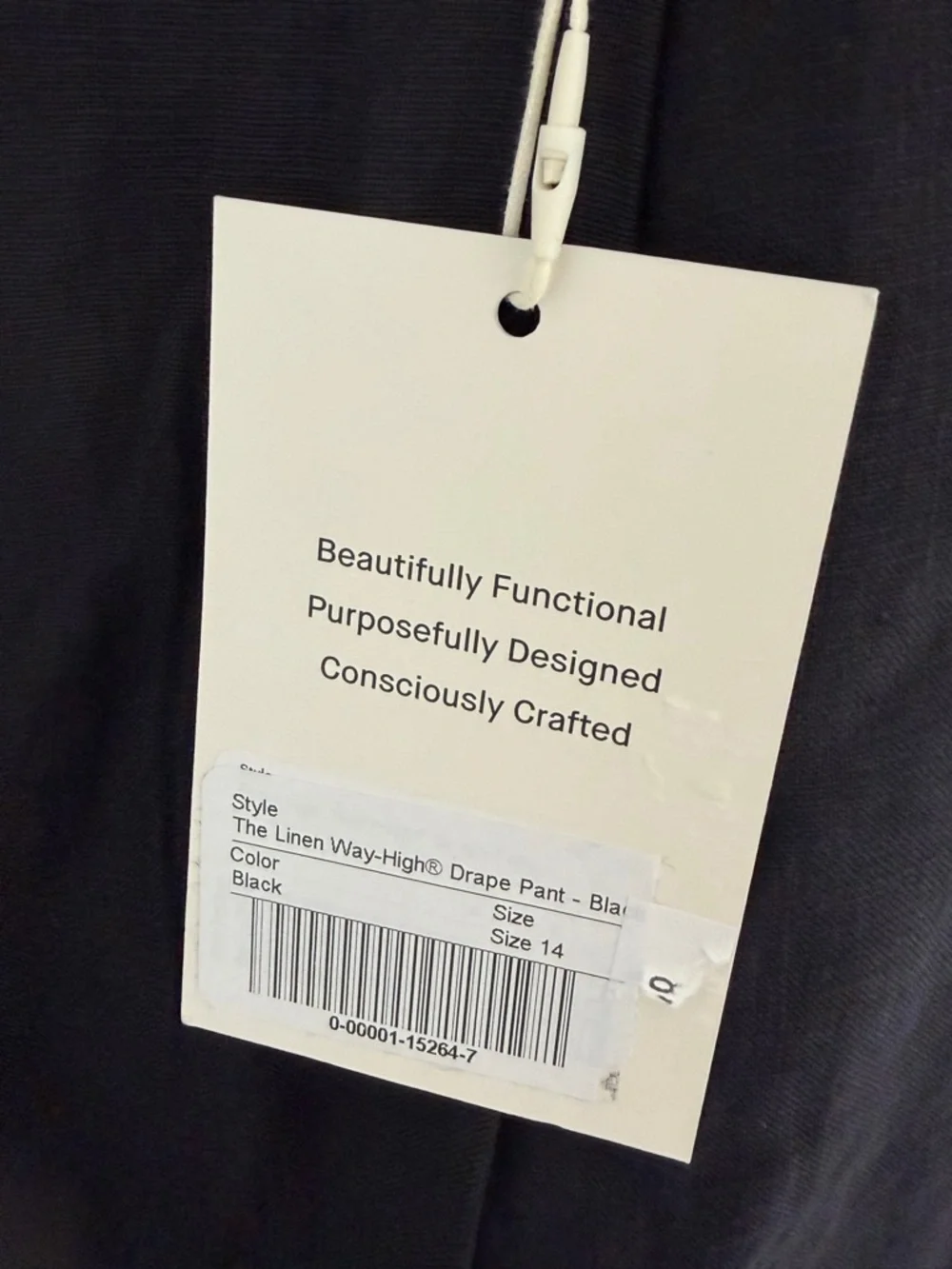 NEW WITH TAGS Everlane Black Linen‎ Way High Drape Pants in Size 14